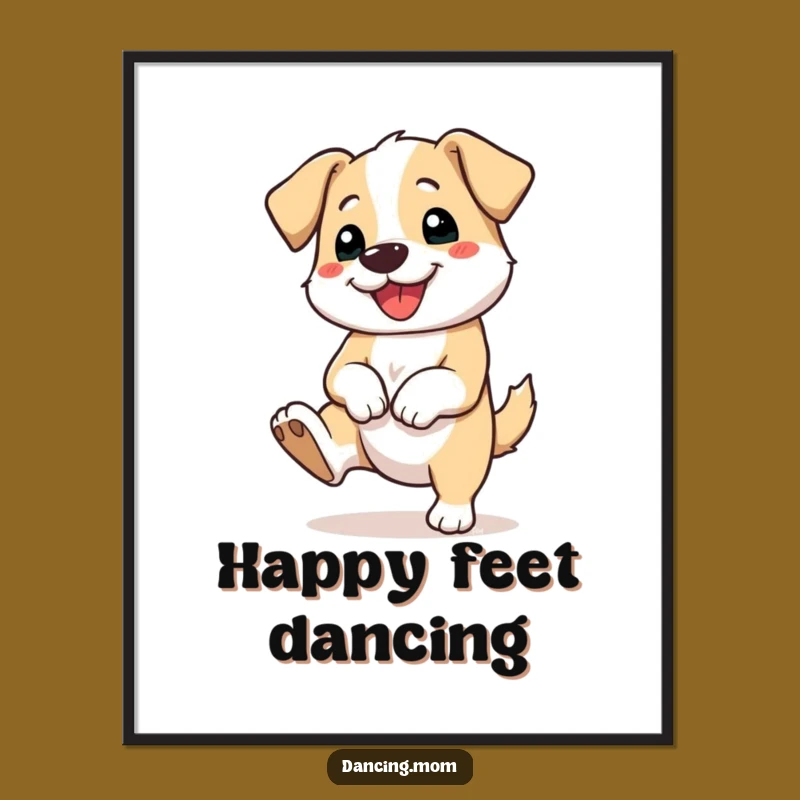 Funny Tapping Dog Poster - Happy Canine Rhythm Wall Art