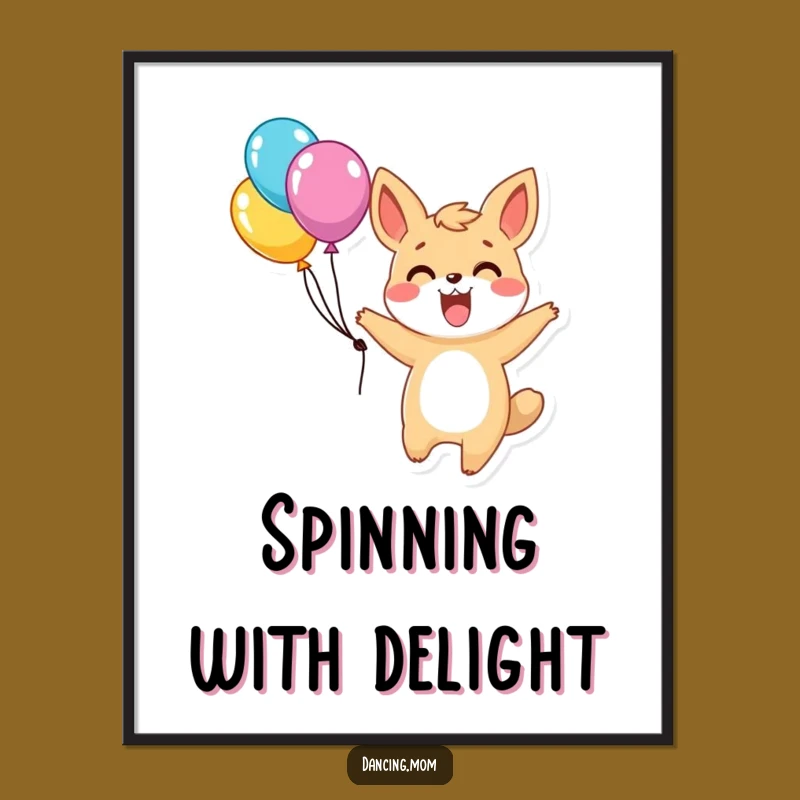 Funny Twirling Animal Poster: Exciting Character Art - Delightful Funny Gift