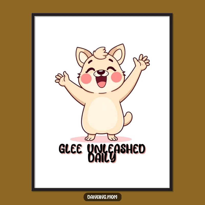 Funny Dancing Mom Animal Poster: Vibrant Wall Art Celebrating Pure Joy and Glee