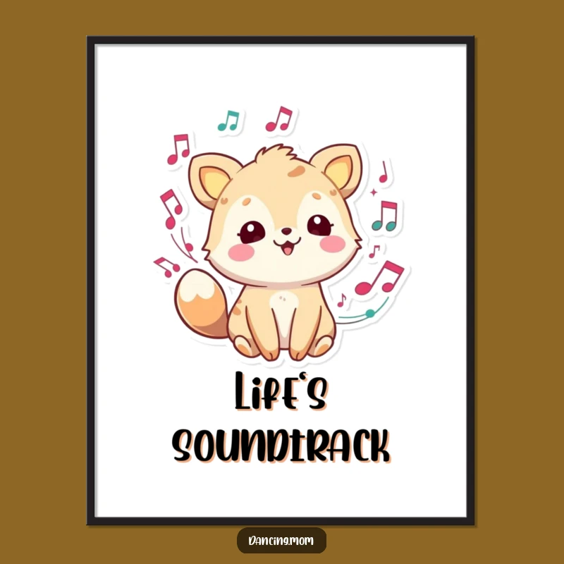 Funny Music Animal Poster: Harmonious Character for Wall Art