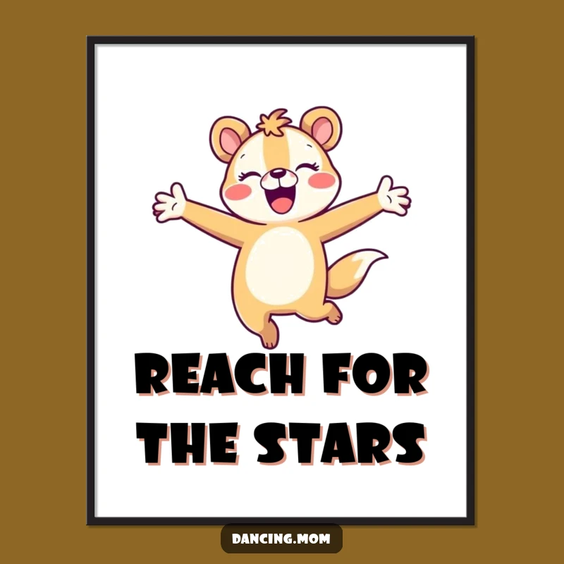 Funny Leaping Animal Poster - Joyful Dancer Wall Art Gift