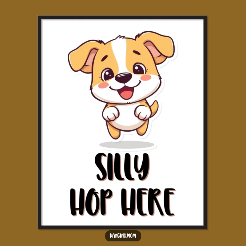 Funny Dog Hop Poster: Decorate with Pure Fun and Canine Energy