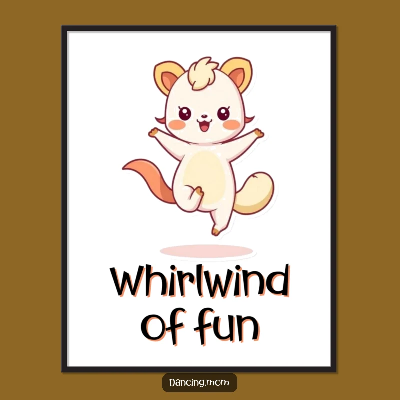 Funny Kawaii Dancing Animal Poster A Hilarious Piece of Twirling Art for Walls