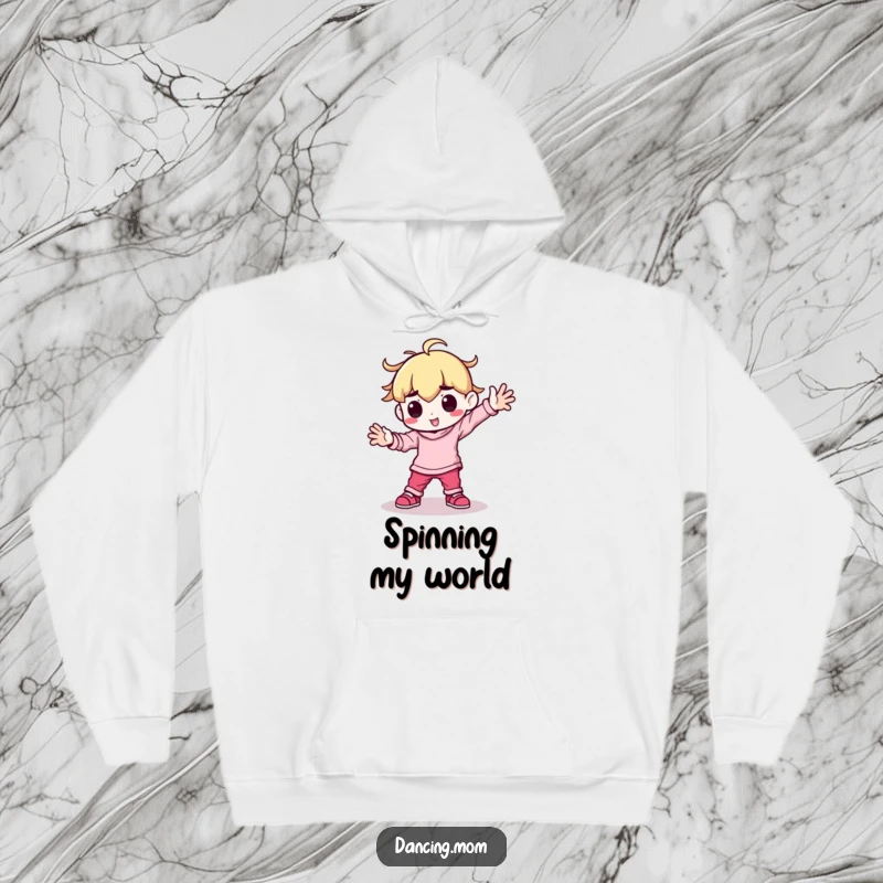 Funny Kawaii Dancer Hoodie: Cute character breakdancing with arms planted firmly, ideal for a funny gift.