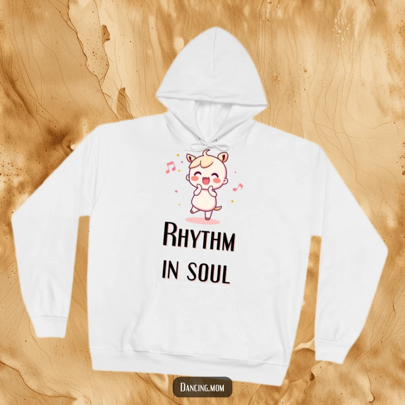 Funny Kawaii Dancer Hoodie: Cute character joyfully clapping along to a beat, a comfortable funny gift.