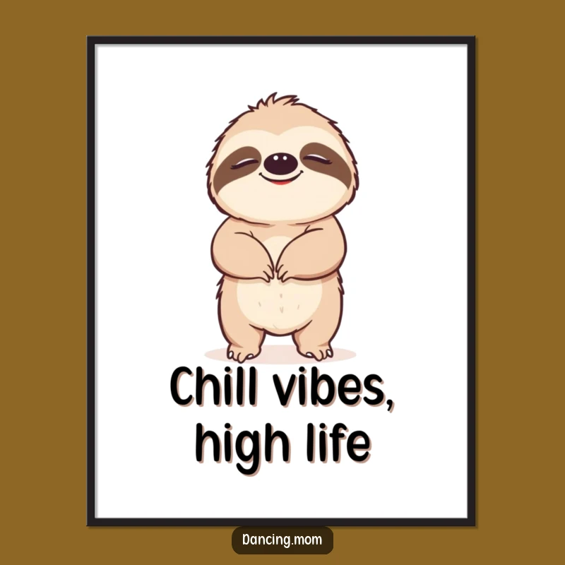 Free Printable Sloth Wall Art: Blissful Groover Downloadable Poster for Zen Decor