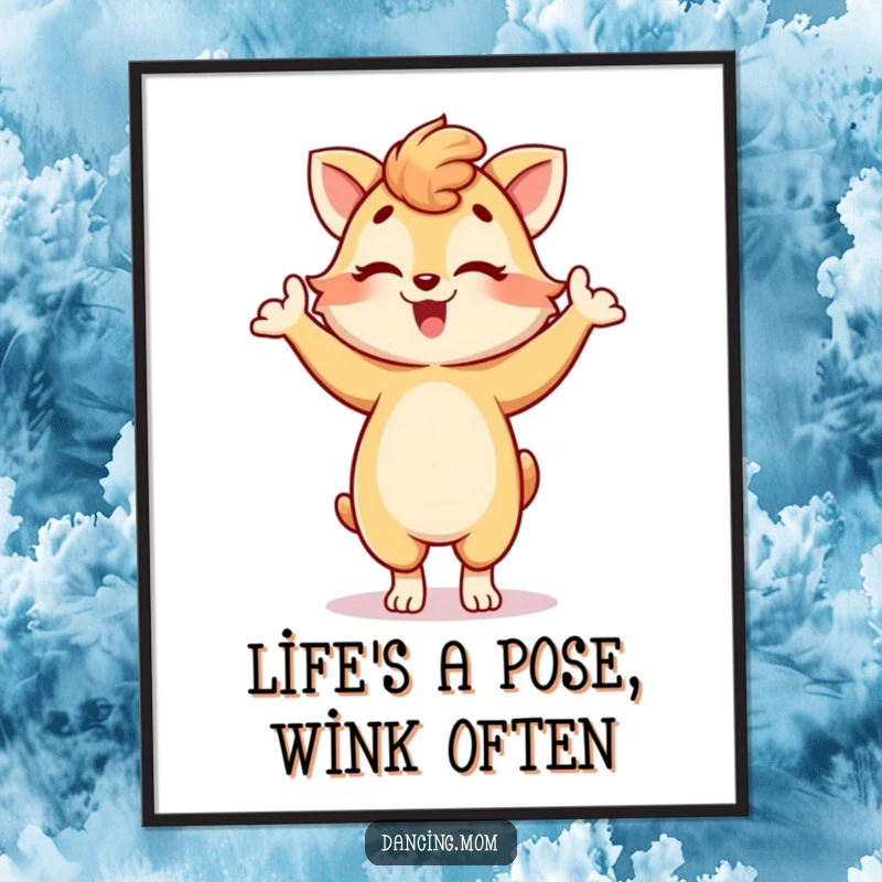 Funny Free Printable Wall Art featuring a mom animal striking a playful pose with a cheeky wink, humorous downloadable art.