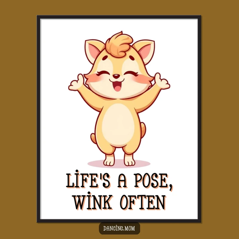 Free Printable Wall Art: Winking Mom Animal Pose for Funny, Playful Downloadable Decor