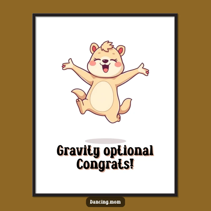 Free Printable Wall Art: Dancing Mom Animal Leap for Funny, Graceful Downloadable Home Decor