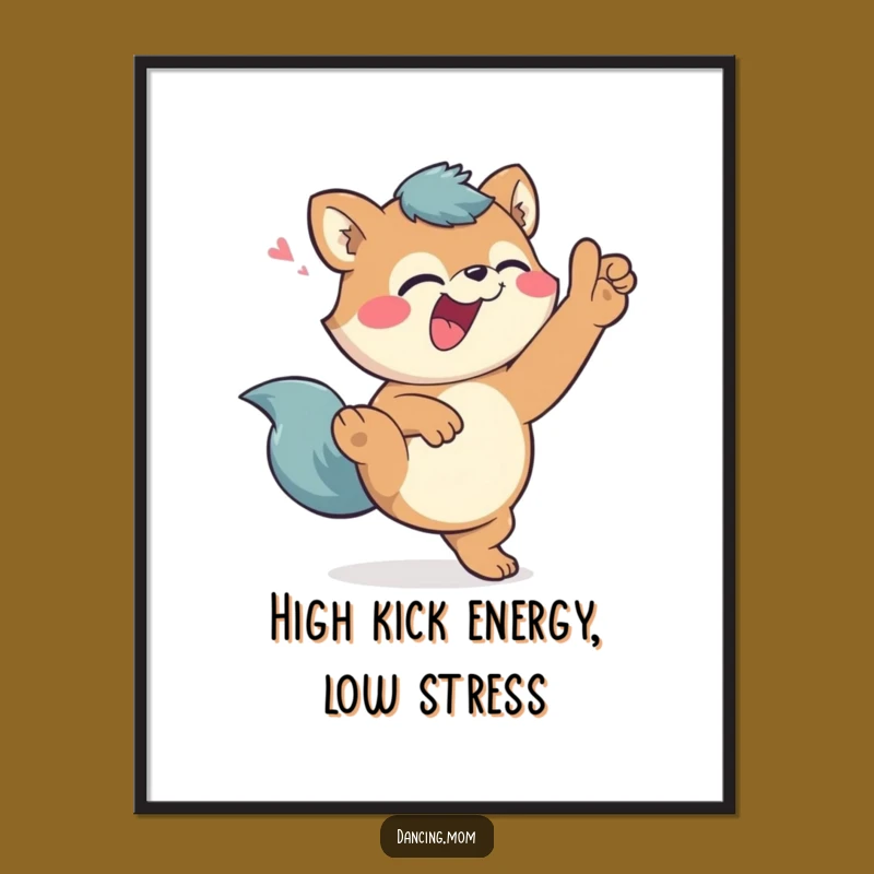 High Kick Animal Art Print - Funny Free Printable Downloadable Decor