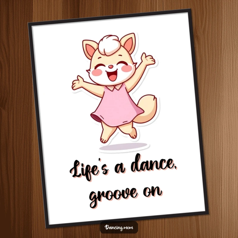 Funny Free Printable Wall Art of a mom animal figure twirling with pure joy, a vibrant and humorous piece of downloadable art.