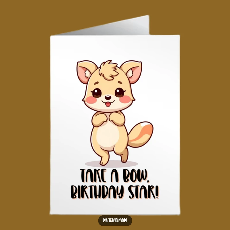 Elegant Free Printable Birthday Card: Bowing Animal - Classy Downloadable Greeting