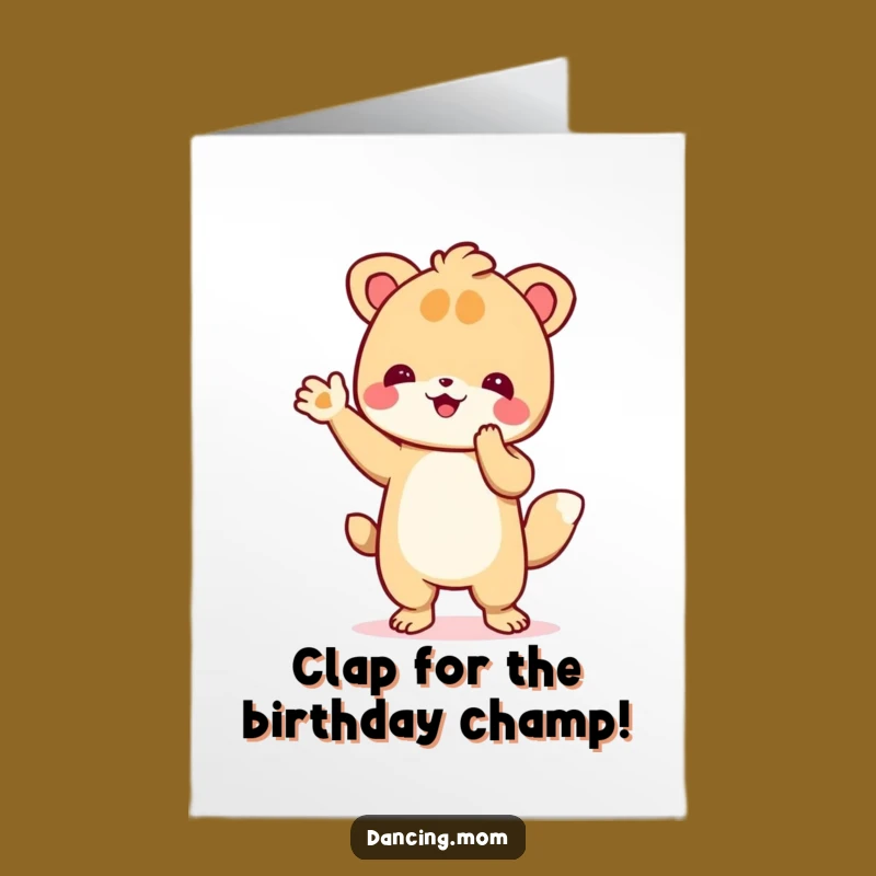Excited Free Printable Birthday Card: Clapping Animal - Joyful Downloadable Greeting