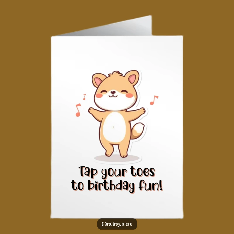 Free Printable Birthday Card: Happy Animal Tapping to Music Fun