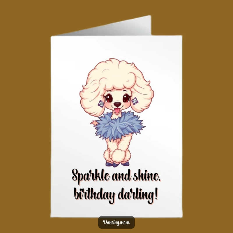 Free Printable Funny Birthday Card: Poodle Glamour Diva!