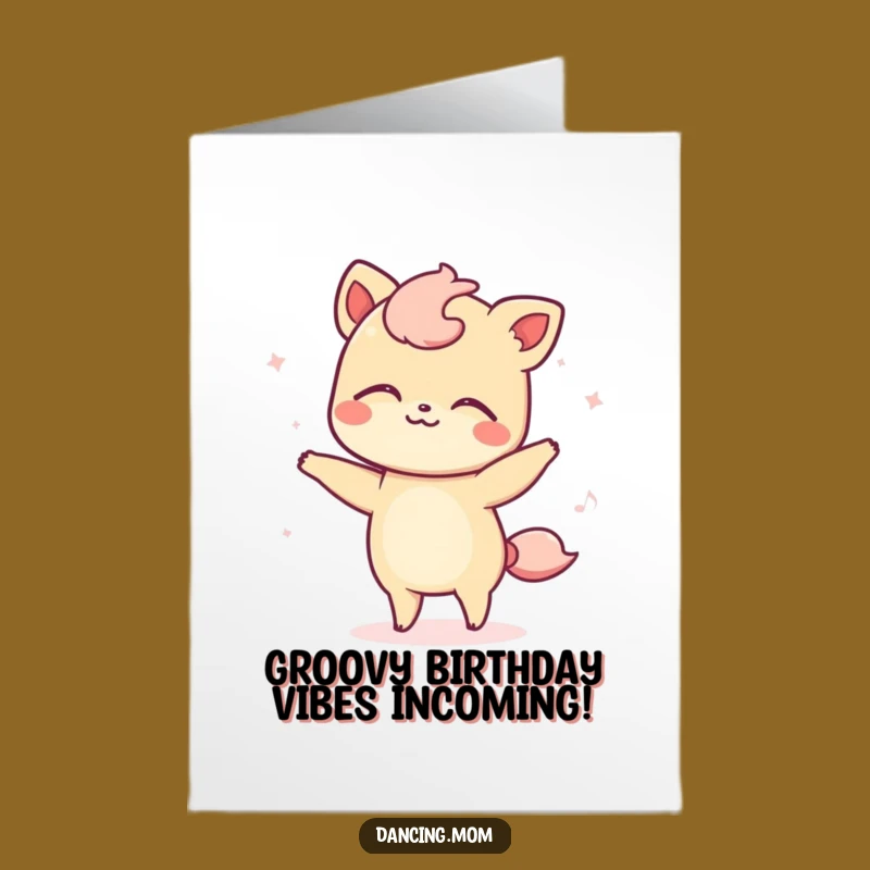 Free Printable Kawaii Animal Birthday Card: Swaying Dancer for a Funny Downloadable Gift