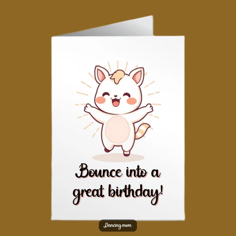 Free Printable Kawaii Dancing Animal Birthday Card - Energetic Downloadable Gift