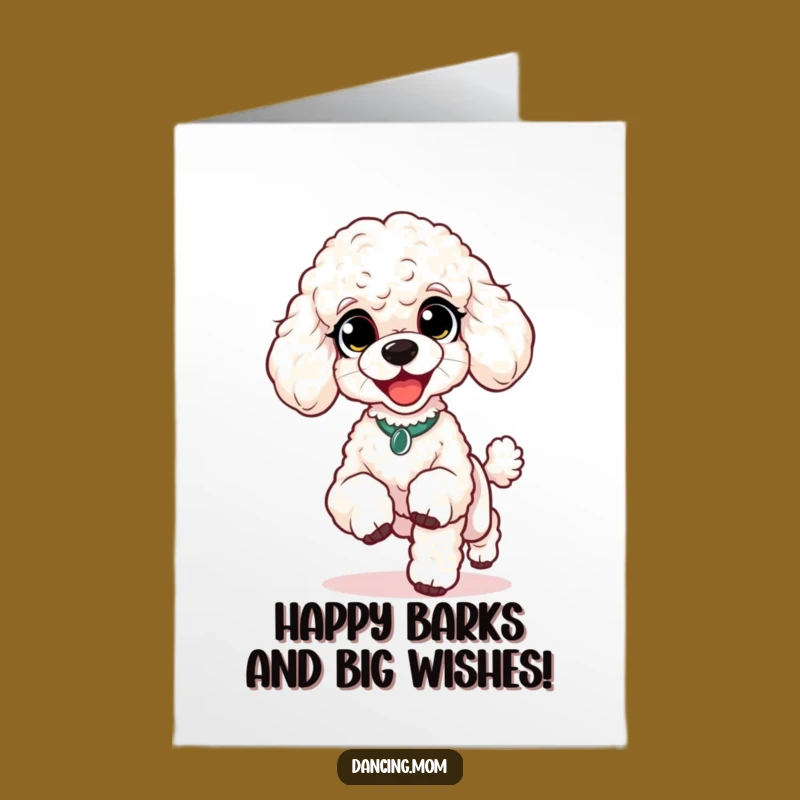 Free Printable Poodle Birthday Card: Lively Shuffle for a Joyful Birthday