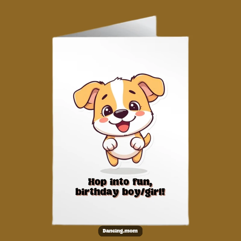 Free Printable Birthday Card: Hopping Dog Fun, Hilarious Downloadable Gift