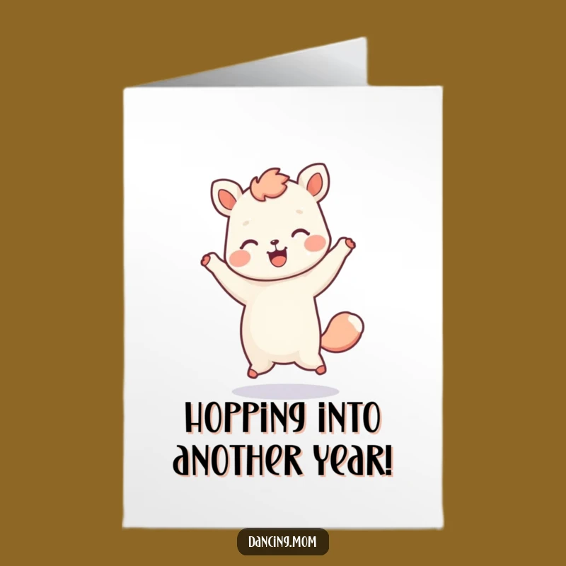 Free Printable Kawaii Animal Birthday Card: Hopping Dancer for a Joyful Downloadable Gift