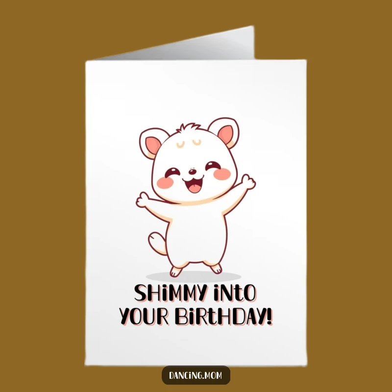 Free Printable Kawaii Shimmy Birthday Card - Grinning Downloadable Gift