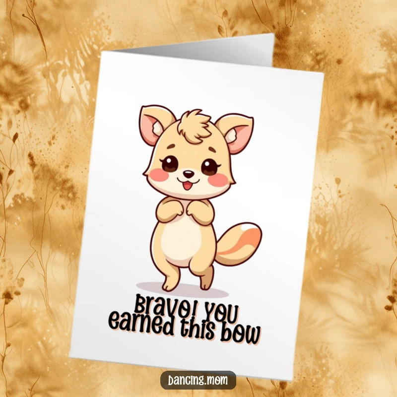 Funny Free Printable Congratulations Card featuring a distinguished animal executing a flawless bow with an elaborate flourish, honoring success.