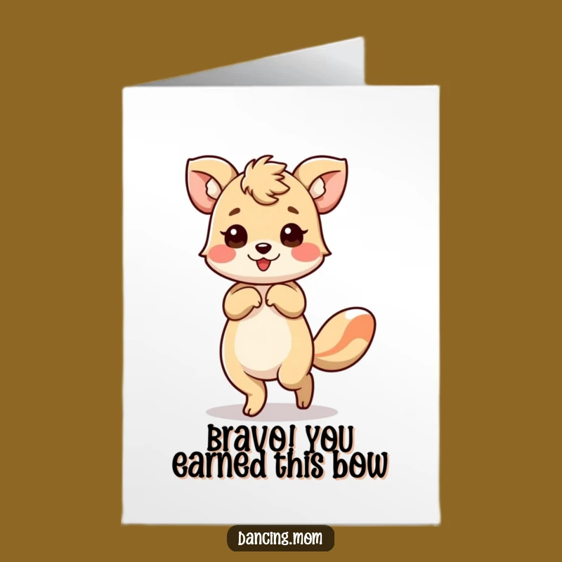 Free Printable Congrats Card: Bowing Animal - Stylish Celebration Download