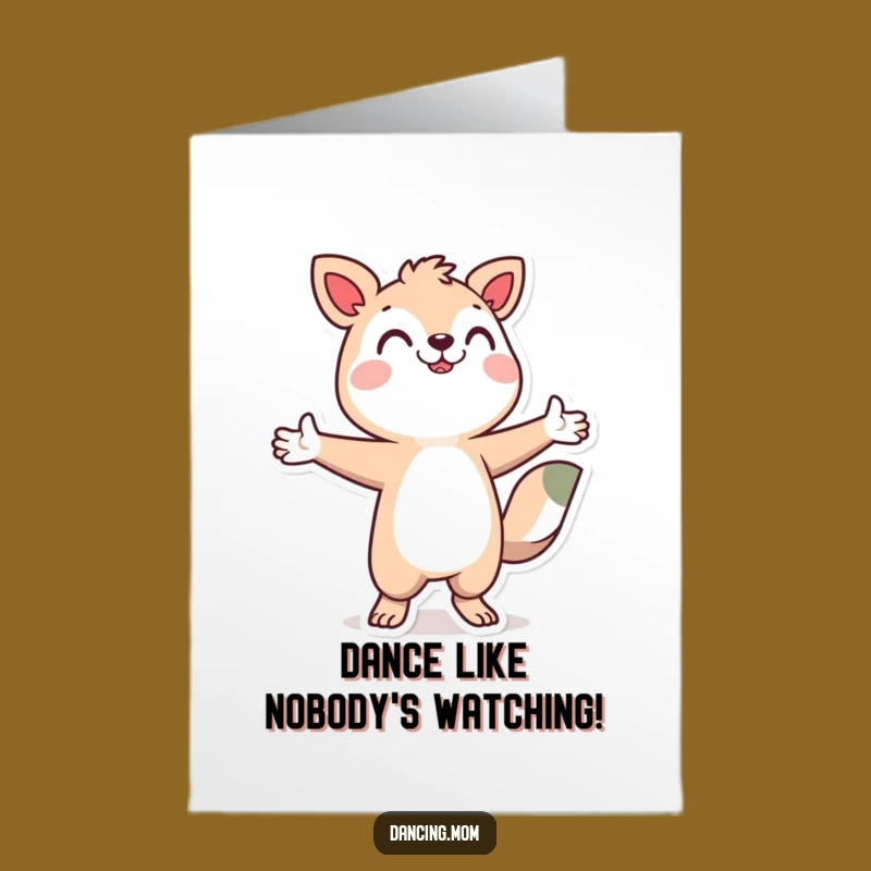 Free Printable Congrats Card: Dancing Animal Character Celebration Groove