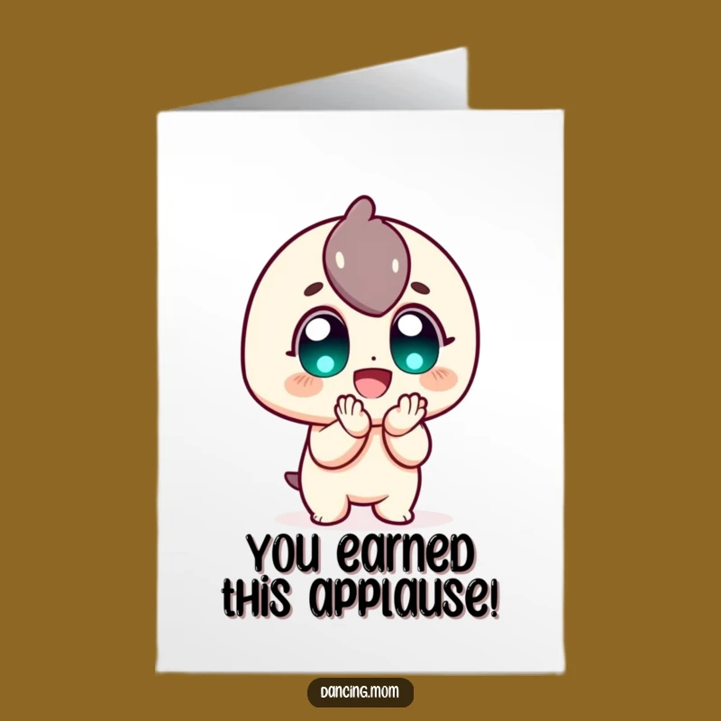 Free Printable Congrats Card: Excited Clapping Character, Funny Downloadable Gift