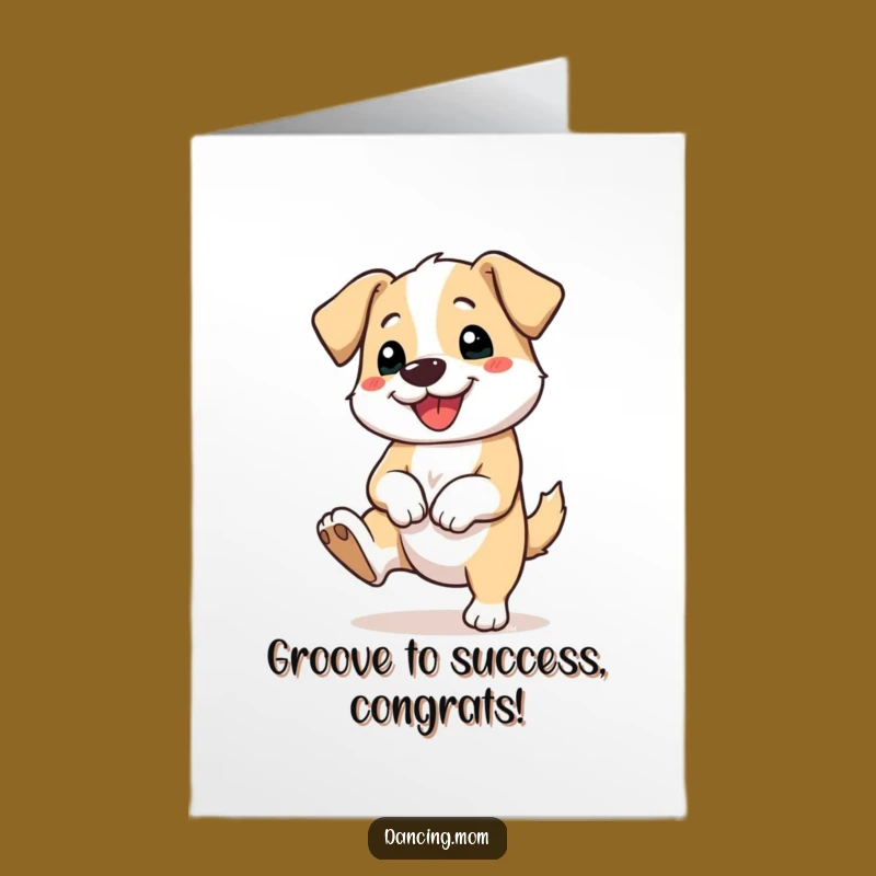 Free Printable Congrats Card: Happy Dog Tapping Foot Celebration