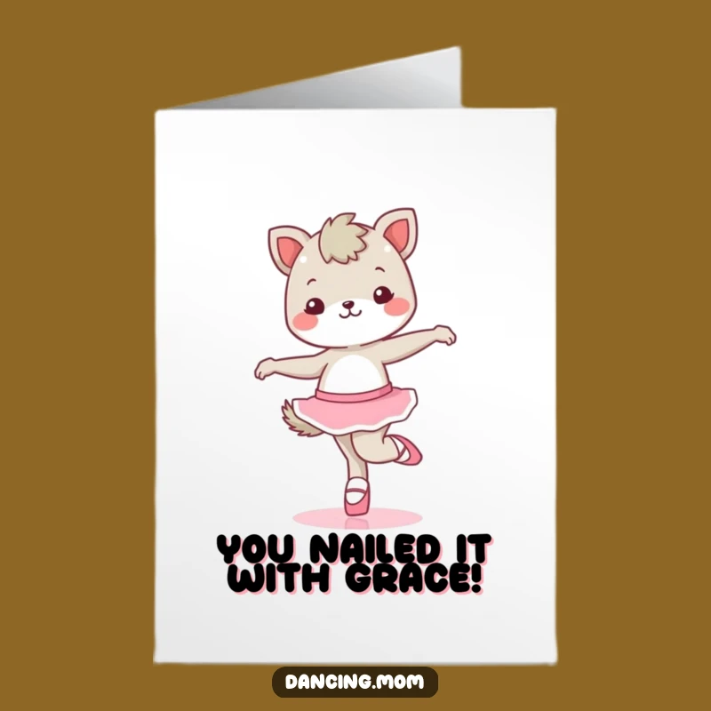 Free Printable Congrats Card: Kawaii Animal Ballet Dancer Success!