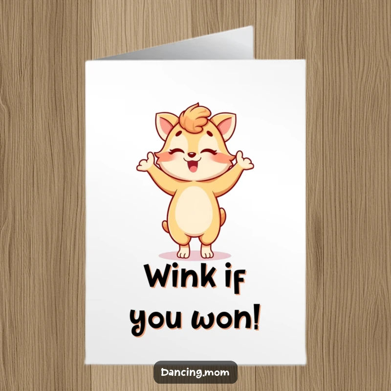 Funny Free Printable Congrats Card featuring a mom animal striking a playful pose with a knowing wink, celebrating success.