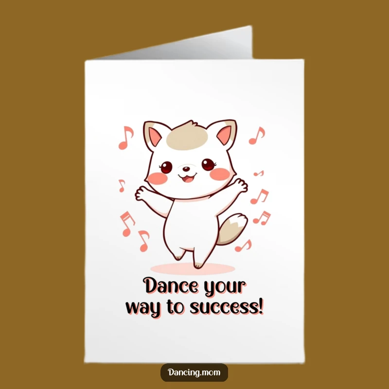 Free Printable Kawaii Animal Congrats Card: Musical Dancer for a Fun Downloadable Gift