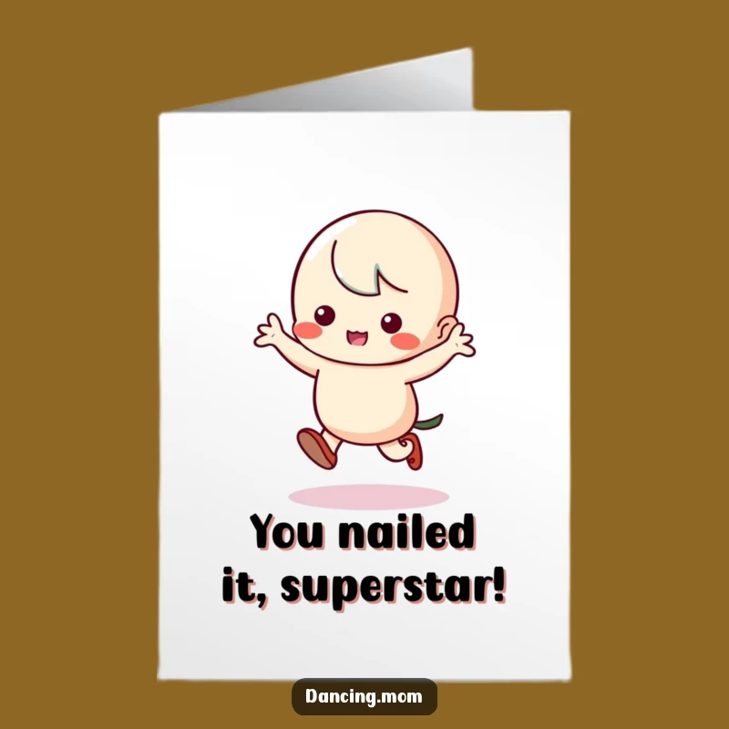 Free Printable Kawaii Dancer Card: Silly Jig Congrats - Fun Downloadable Gift!