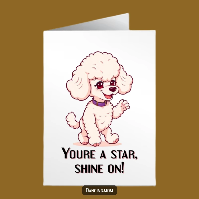 Free Printable Poodle Congratulations Card: Mischievous Dancer for Your Success