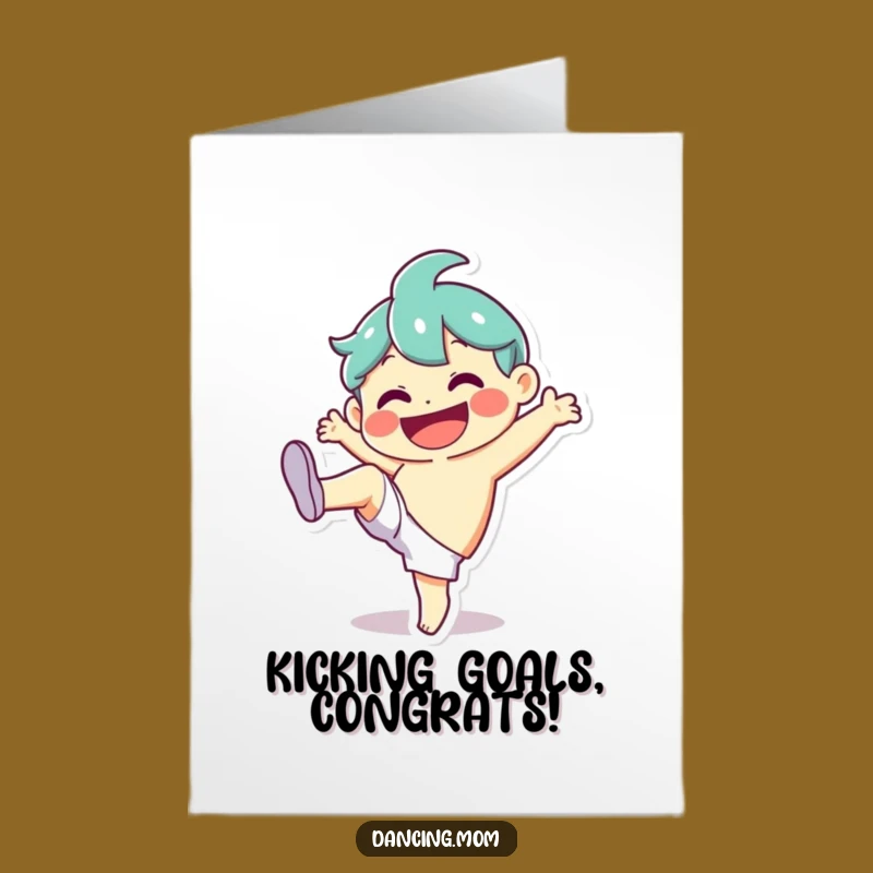 Free Printable Congrats Card: Silly Kick Success, Funny Downloadable Gift