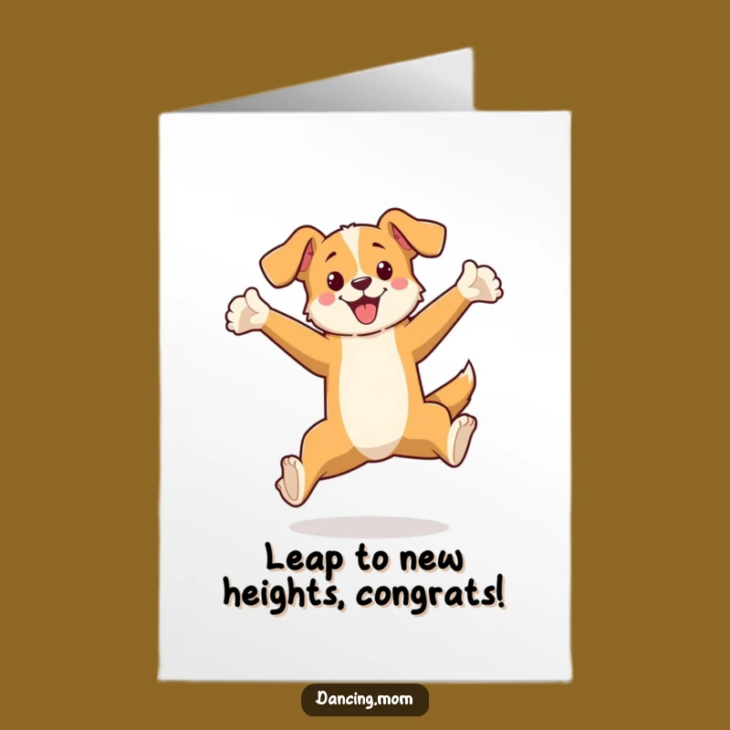 Free Printable Congrats Card: Elegant Dog's Graceful Pose Achieved!
