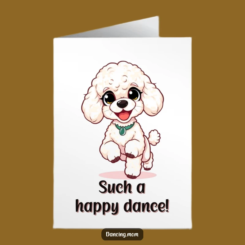 Free Printable Poodle Congratulations Card: Delightful Shuffle for Your Success