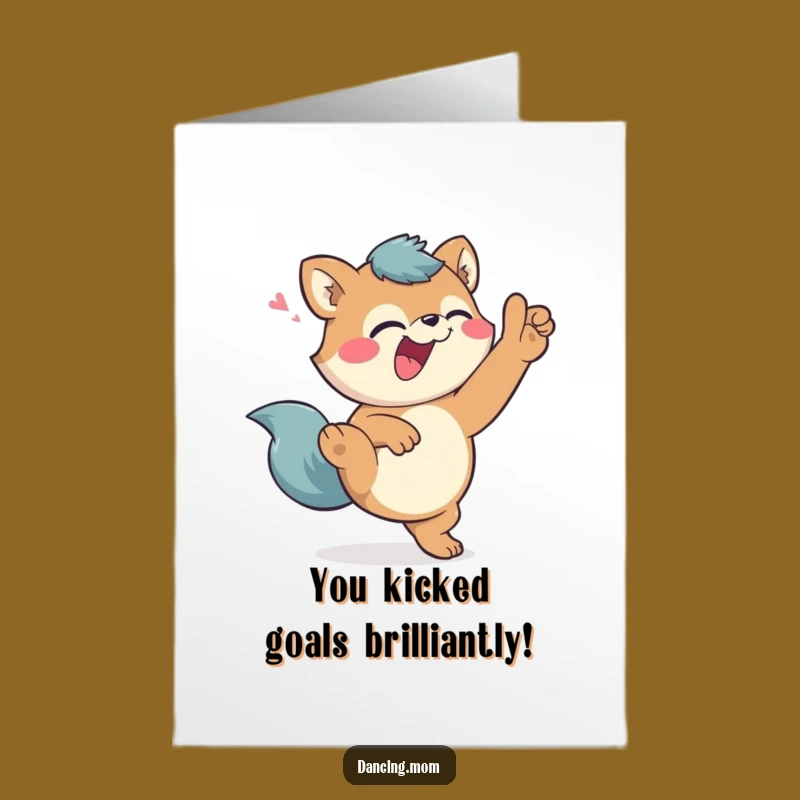 Winking Animal High Kick Congrats Card - Free Printable Celebration Download