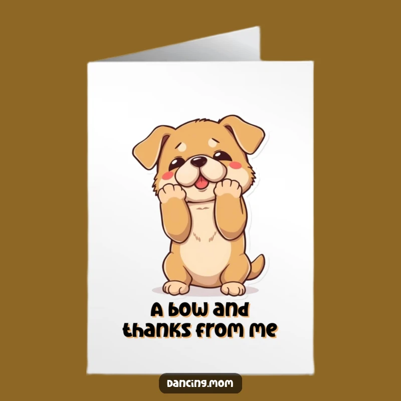 Free Printable Thank You Card: Dramatic Dog's Bow Thank You