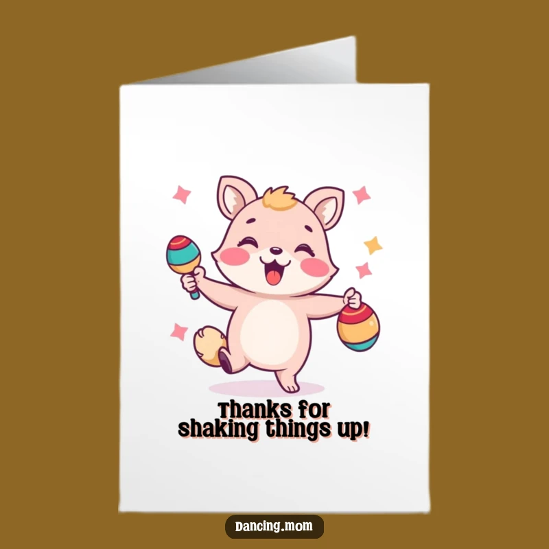 Cheerful Free Printable Thank You Card: Maraca Animal - Thankful Party Greeting