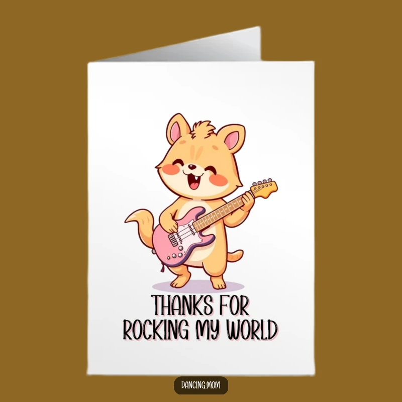 Free Printable Kawaii Air Guitar Card - Funny Downloadable Thank You Gift
