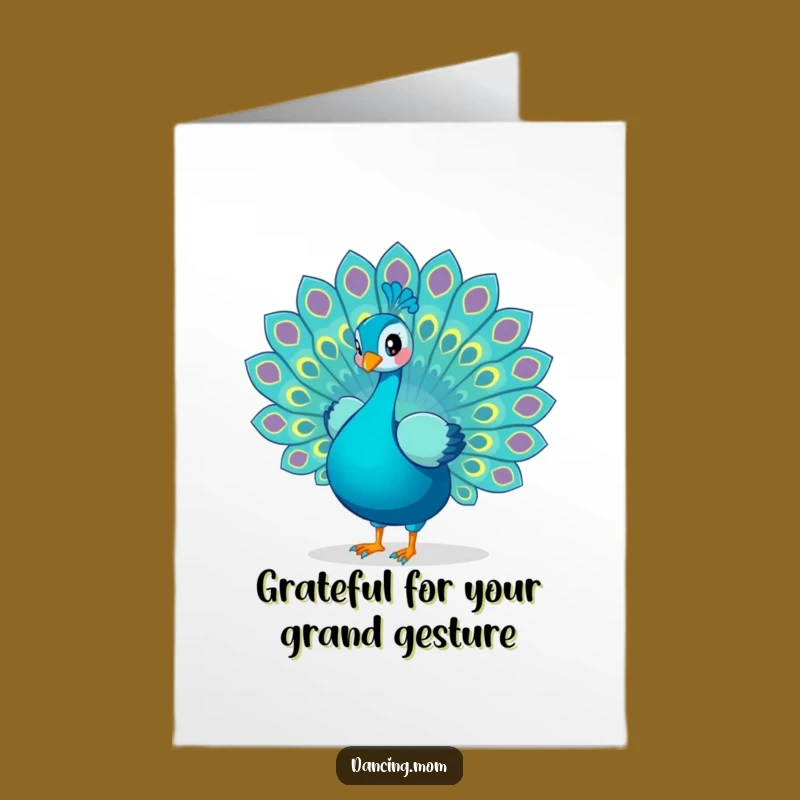 Free Printable Peacock Thank You Card: Elegant Display Downloadable for Grateful Appreciation