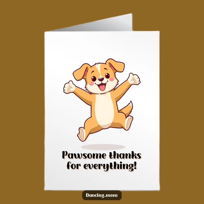 Free Printable Thank You Card: Elegant Dog's Graceful Pose Thank You