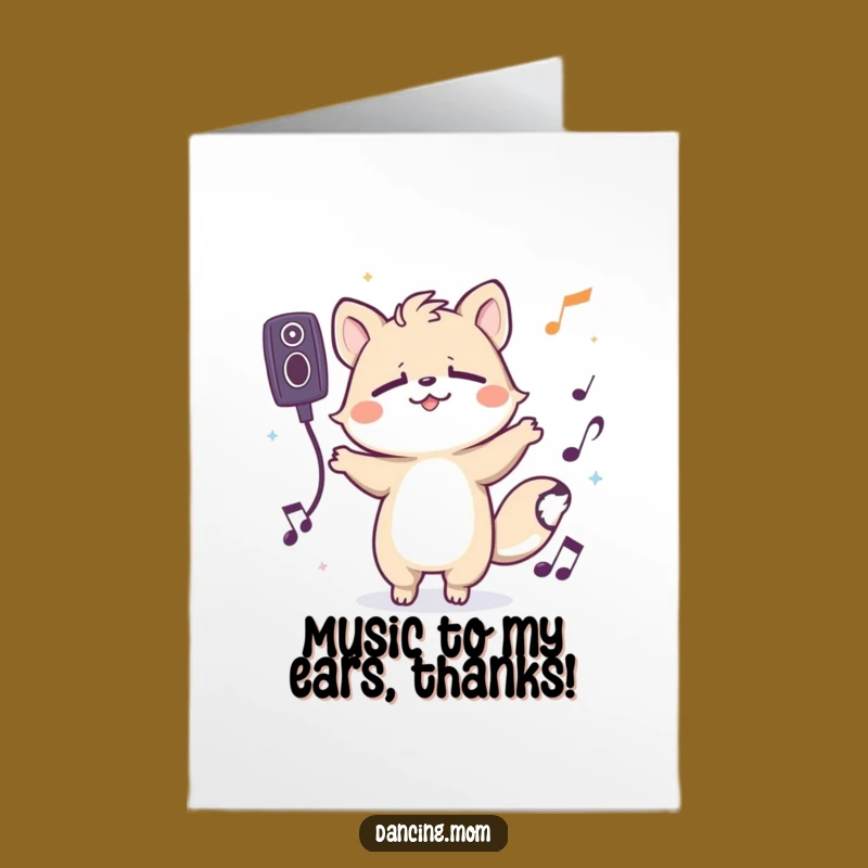 Free Printable Thank You Card: Grooving Animal Vibe Funny Downloadable Gift