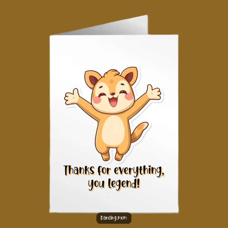 Free Printable Thank You Card: Happy Animal Leap Funny Downloadable Gift