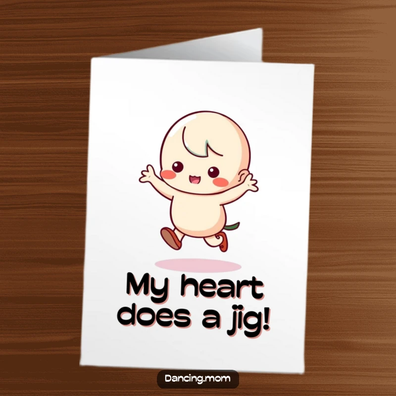 Funny Free Printable Thank You Card: Kawaii dancer doing a happy jig, expressing thanks with energetic, stomping footwork.