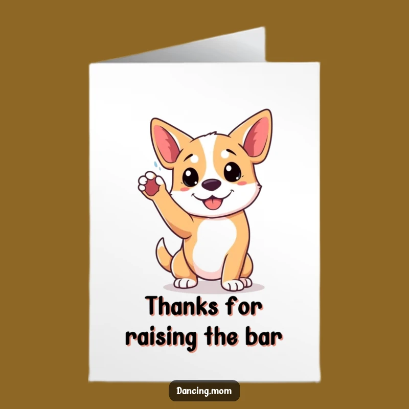 Free Printable Thank You Card: Playful Dog's Pose Thank You