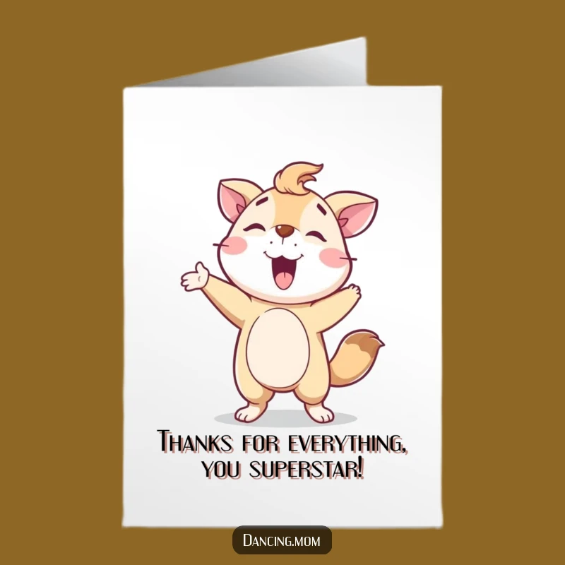 Free Printable Thank You Card: Proud Animal Spin - Funny Downloadable Gift for Expressing Gratitude