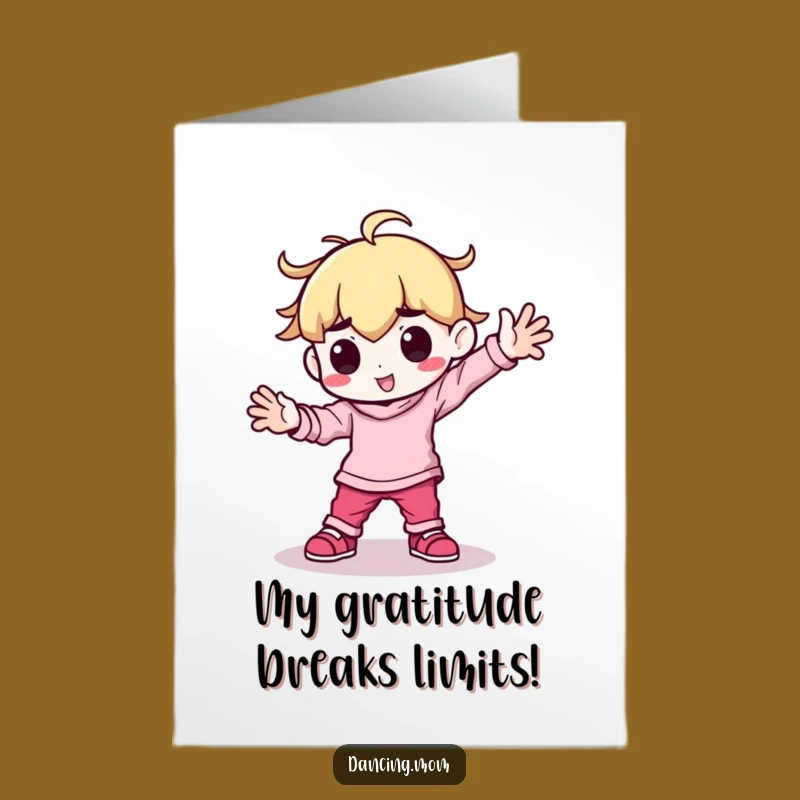 Free Printable Thank You Card: Kawaii Breakdancer - Energetic Thanks Downloadable Gift!